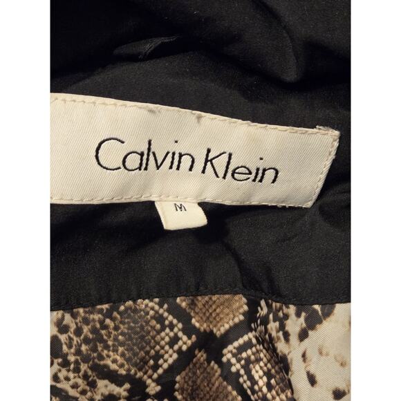 Vtg Calvin Klein Down Hooded Puffer Winter Jacket Sz M Holiday Preppy Outdoor - Picture 10 of 10